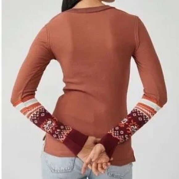 Free People We The Free Mikah Layering Cuff Long Sleeve Top Shirt Size S - Picture 3 of 15